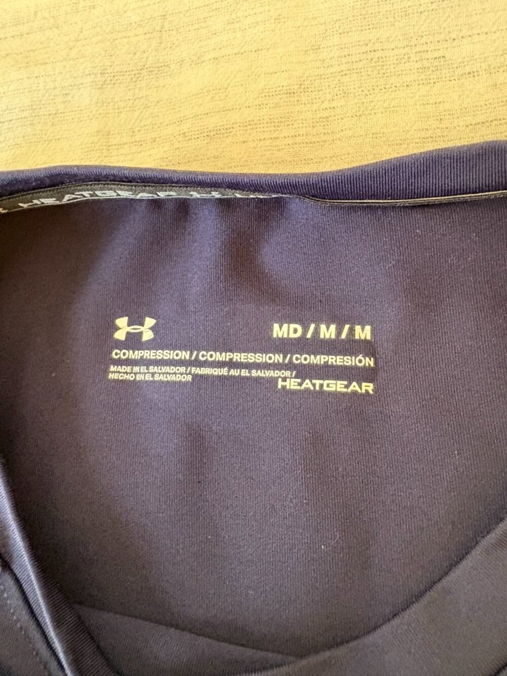 Under Armour HeatGear Men’s Compression Short Sleeve Shirt – Navy, Size M - Picture 2 of 2